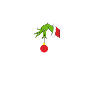 Grinch hand model alb pe tricou