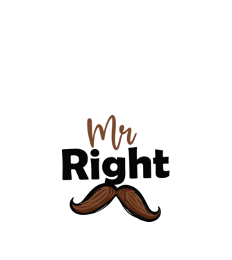 Mr right model alb pe tricou