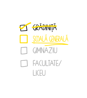 Cheklist educație - grădiniță alb model nisipiu pe tricou