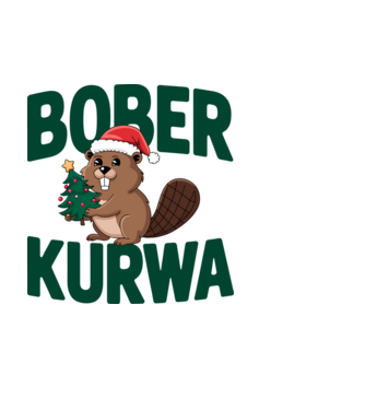 Bober kurwa xmas model alb pe tricou