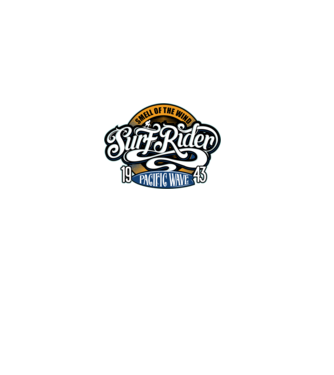 Surf Rider model negru pe tricou