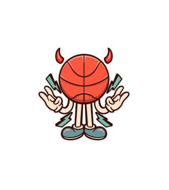 Evil basketball model alb pe tricou