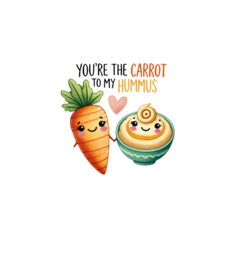 Carrot to my Hummus model alb pe tricou