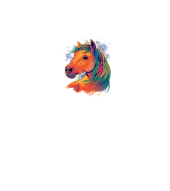 Colorful Horse model alb pe tricou