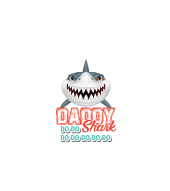 Daddy shark model alb pe tricou