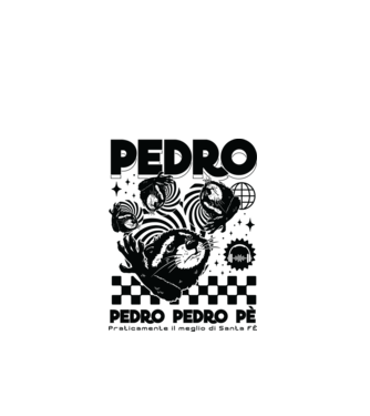 Pedro techno model alb pe tricou