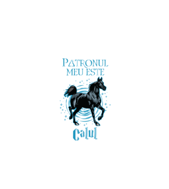 Patronul meu este CALUL model negru pe tricou