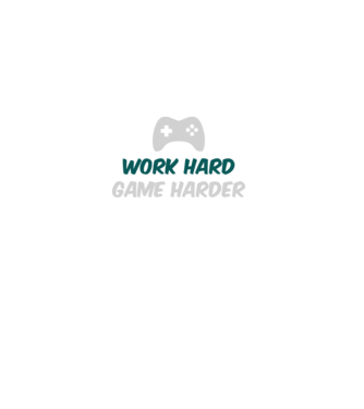 Work hard, game harder model negru pe tricou