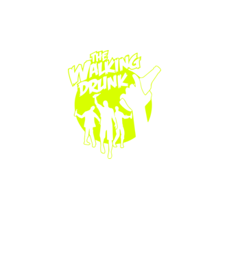 Walking Drunk model verde neon pe tricou