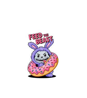 Feed the beast model alb pe tricou