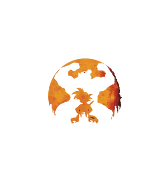 goku sunset model negru pe tricou