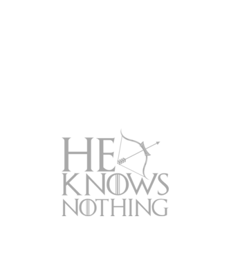 Cuplu He knows nothing model negru pe tricou