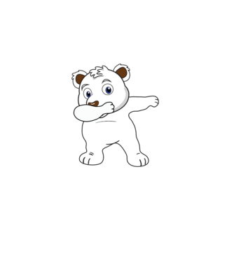 Urs polar DAB model gri pe tricou