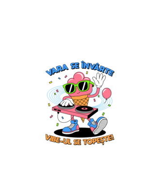 Vara se învârte model alb pe tricou
