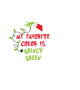 Grinch Green model negru pe tricou