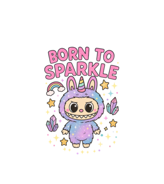 Born to sparkle model alb pe tricou