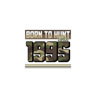 Born to hunt since 1995 model negru pe tricou