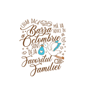 Favoritul familiei OCTOMBRIE model alb pe tricou