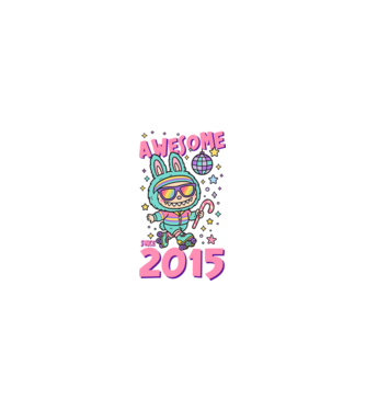 Awesome since 2015 - Labubu model nisipiu pe tricou