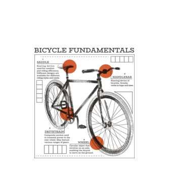 Bicycle fundamentals model alb pe tricou