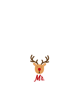 Mr. Reindeer Christmas couple model negru pe tricou