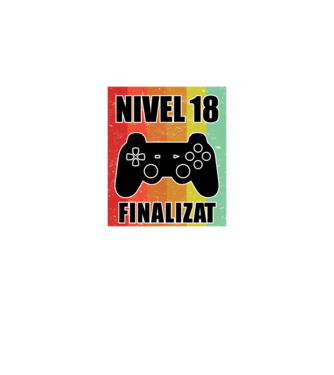Nivel 18 finalizat model negru pe tricou