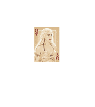 Queen Card model alb pe tricou