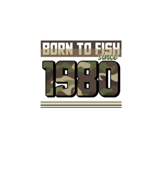 Born to fish since 1980 model negru pe tricou