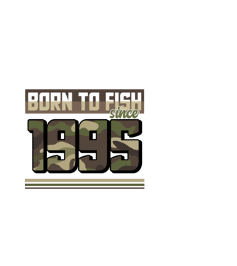 Born to fish since 1995 model negru pe tricou