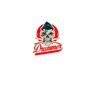 Drummer model alb pe tricou
