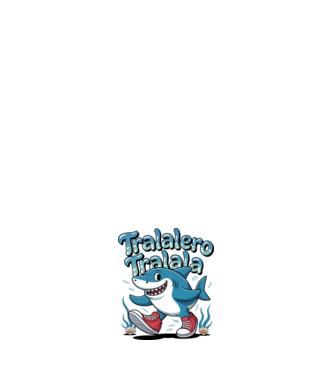 Tralalero Tralala drăguț model alb pe tricou