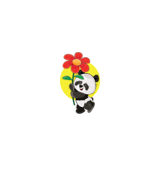 Dragoste panda model negru pe tricou