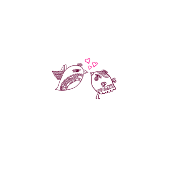 lovebirds model alb pe tricou
