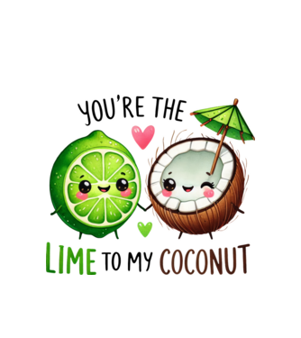Lime to my Coconut model alb pe tricou