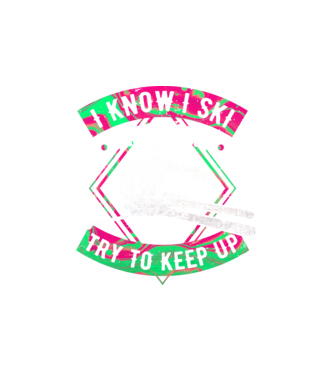 Skiing like a girl model alb pe tricou