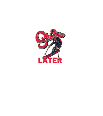 Ski you later model negru pe tricou