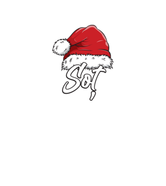 soț Santa Hat model negru pe tricou