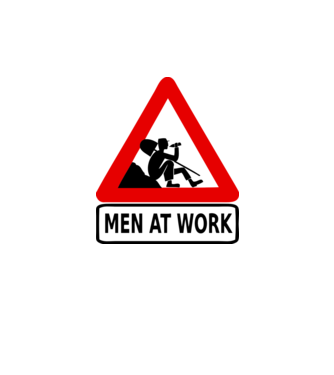 men at work model alb pe tricou