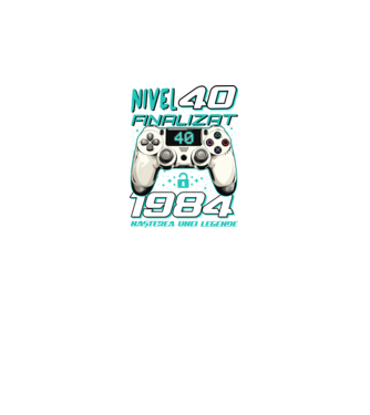 Nivel finalizat 40 1985 model negru pe tricou