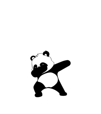 Panda DAB model alb pe tricou