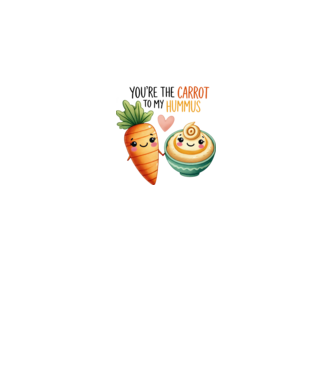 Carrot to my Hummus model alb pe tricou