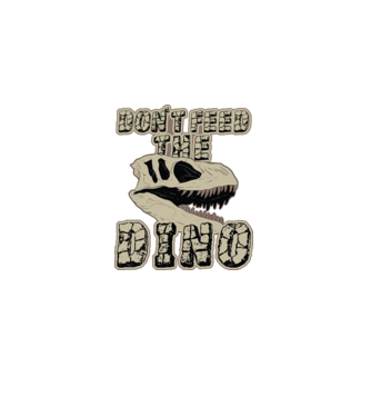 Dont feed the dino model negru pe tricou