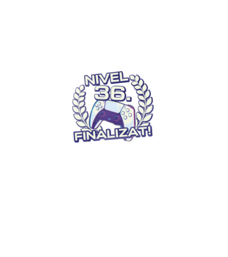 Nivel 36 finalizat! model negru pe tricou