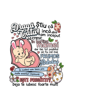 Paști Dragă tată model albastru deschis pe tricou