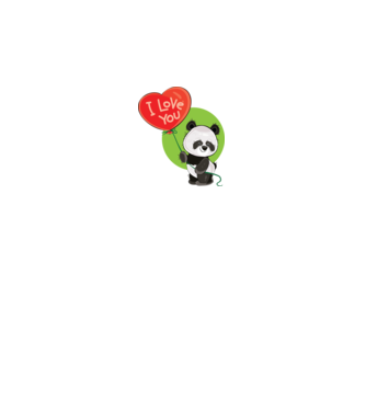 dragoste panda model alb pe tricou
