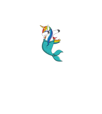 Unicorn Sirenă DAB model albastru închis pe tricou