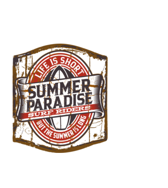 Summer Paradise model alb pe tricou