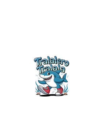 Tralalero Tralala drăguț model alb pe tricou
