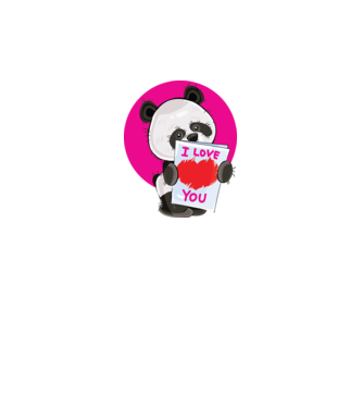 dragoste panda model negru pe tricou