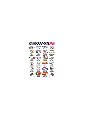 MOTOGP 25 CALENDAR alb model alb pe tricou